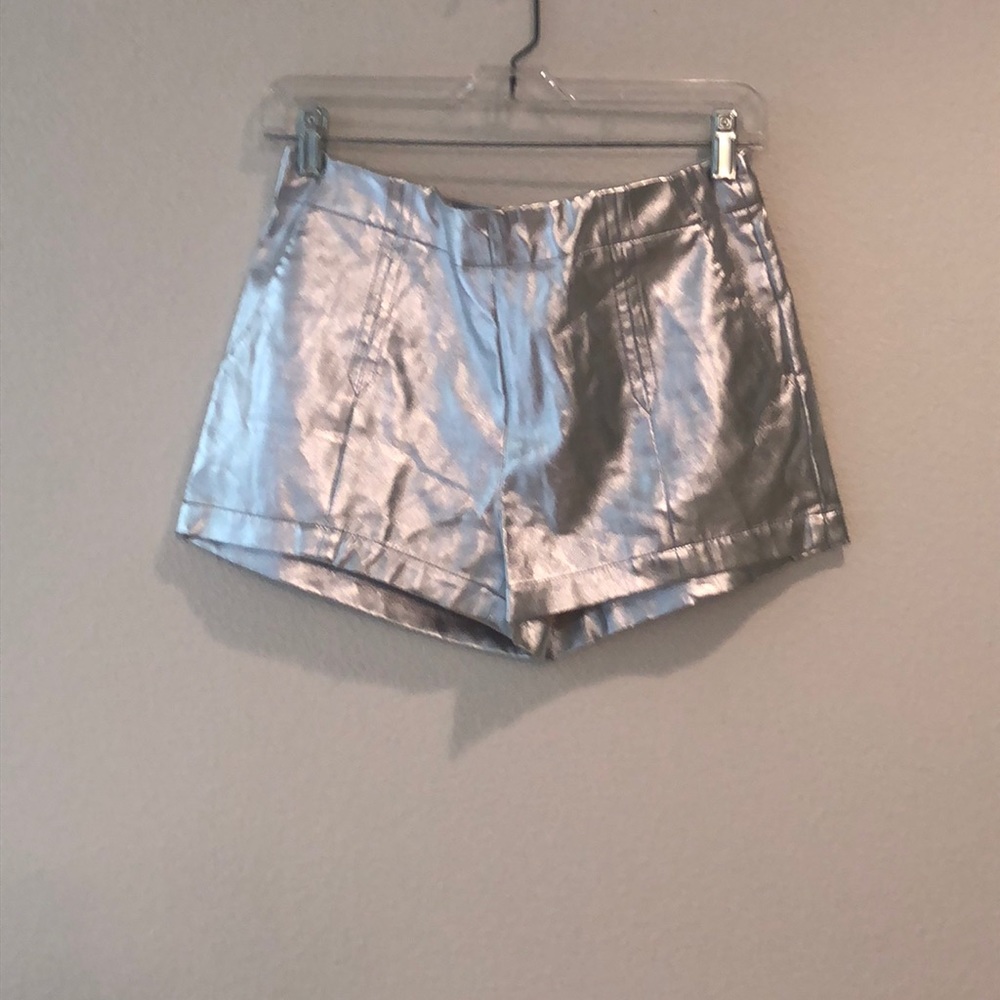 Metallic silver shorts